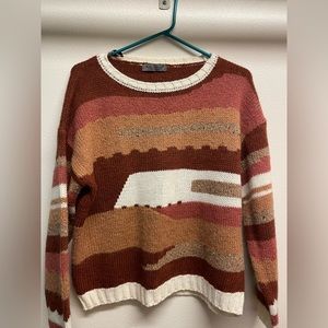 Anthropologie Elsamanda brown/tan Long sleeve sweater